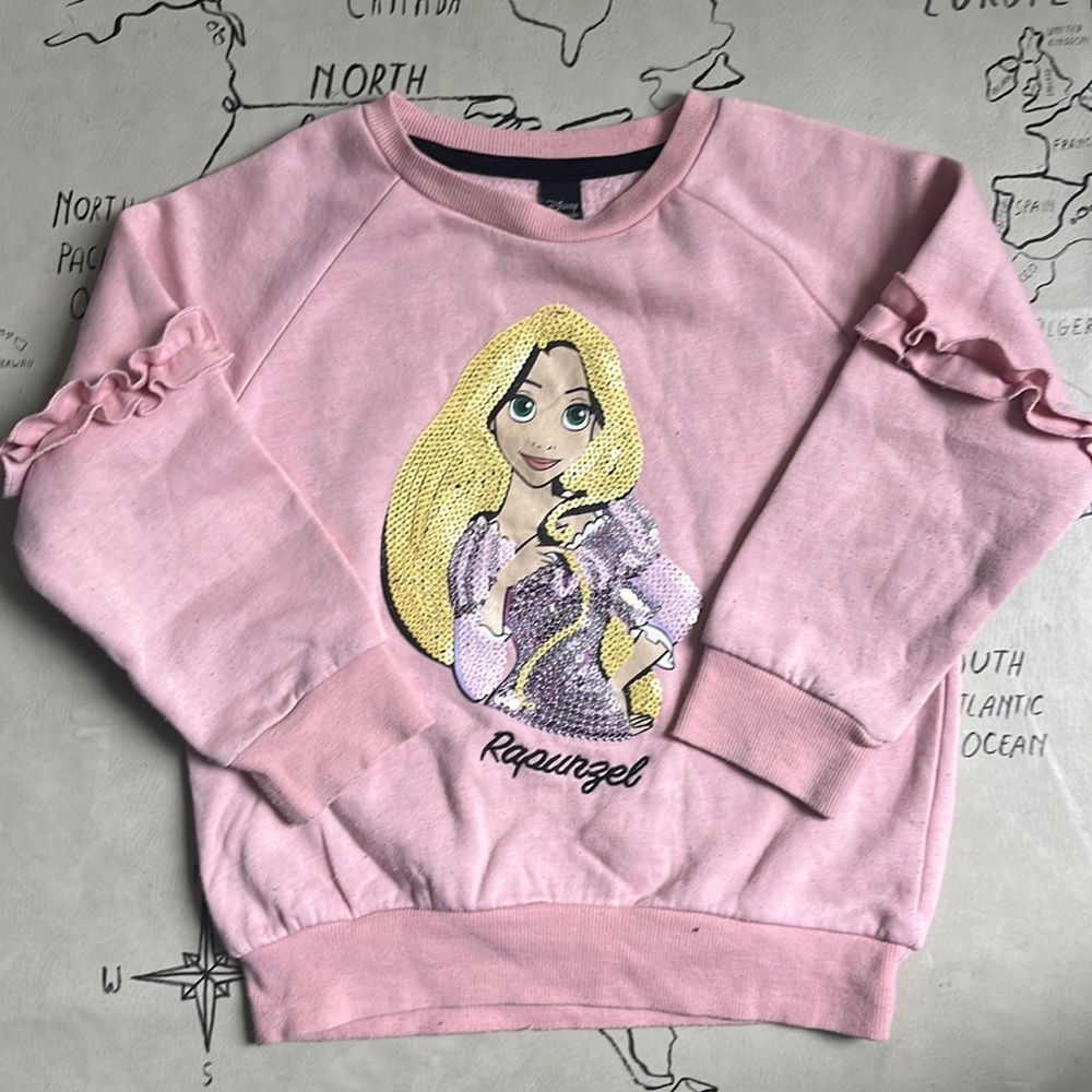 Primark Disney Rapunzel sweatshirt with sequin details in pink